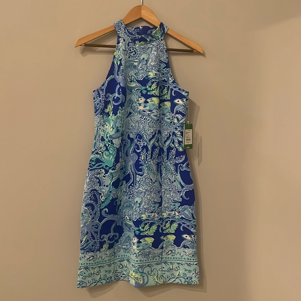 Lily Pulitzer ‘Blue Current Sea Sirens’ Krista Shift dress, Size 4